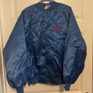 VINTAGE GMC Trucks Blue Satin Bomber Jacket - 2XL